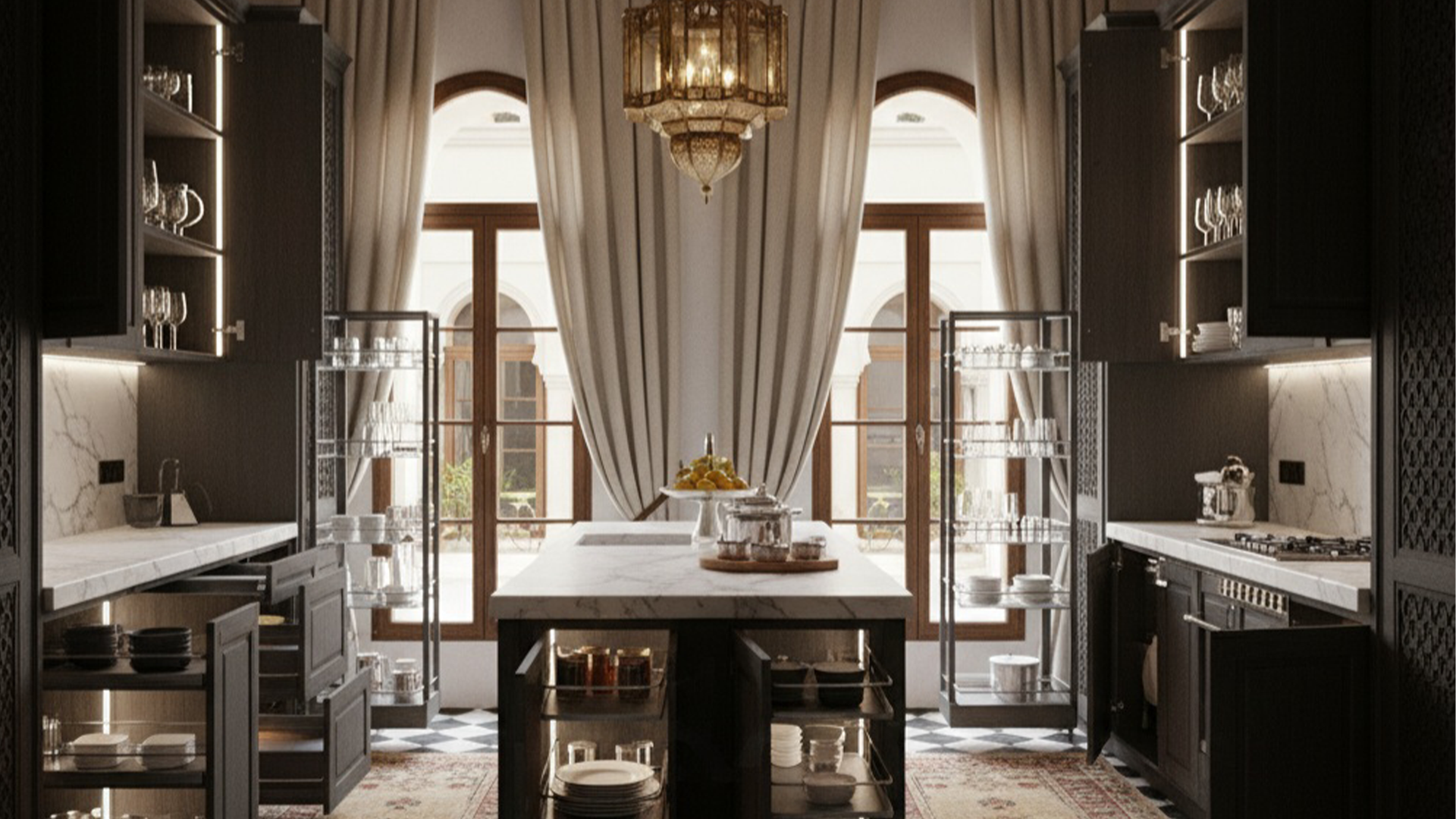 Atelier de Menuiserie Luxe à Marrakech. 🇲🇦 Création d'agencements sur-mesure pour villas, hôtels & résidences. Cuisines Noyer, Dressings, Portes Invisibles $Filomuro$ & Boiseries Architecturales. 📐 Précision & Design Italien. Partenaire des Architectes & Promoteurs.
