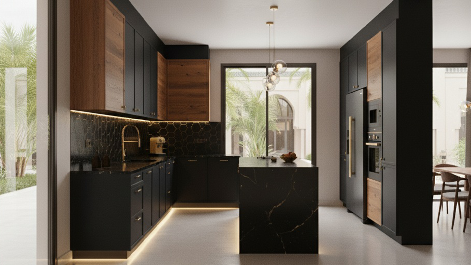 Atelier de Menuiserie Luxe à Marrakech. 🇲🇦 Création d'agencements sur-mesure pour villas, hôtels & résidences. Cuisines Noyer, Dressings, Portes Invisibles $Filomuro$ & Boiseries Architecturales. 📐 Précision & Design Italien. Partenaire des Architectes & Promoteurs.